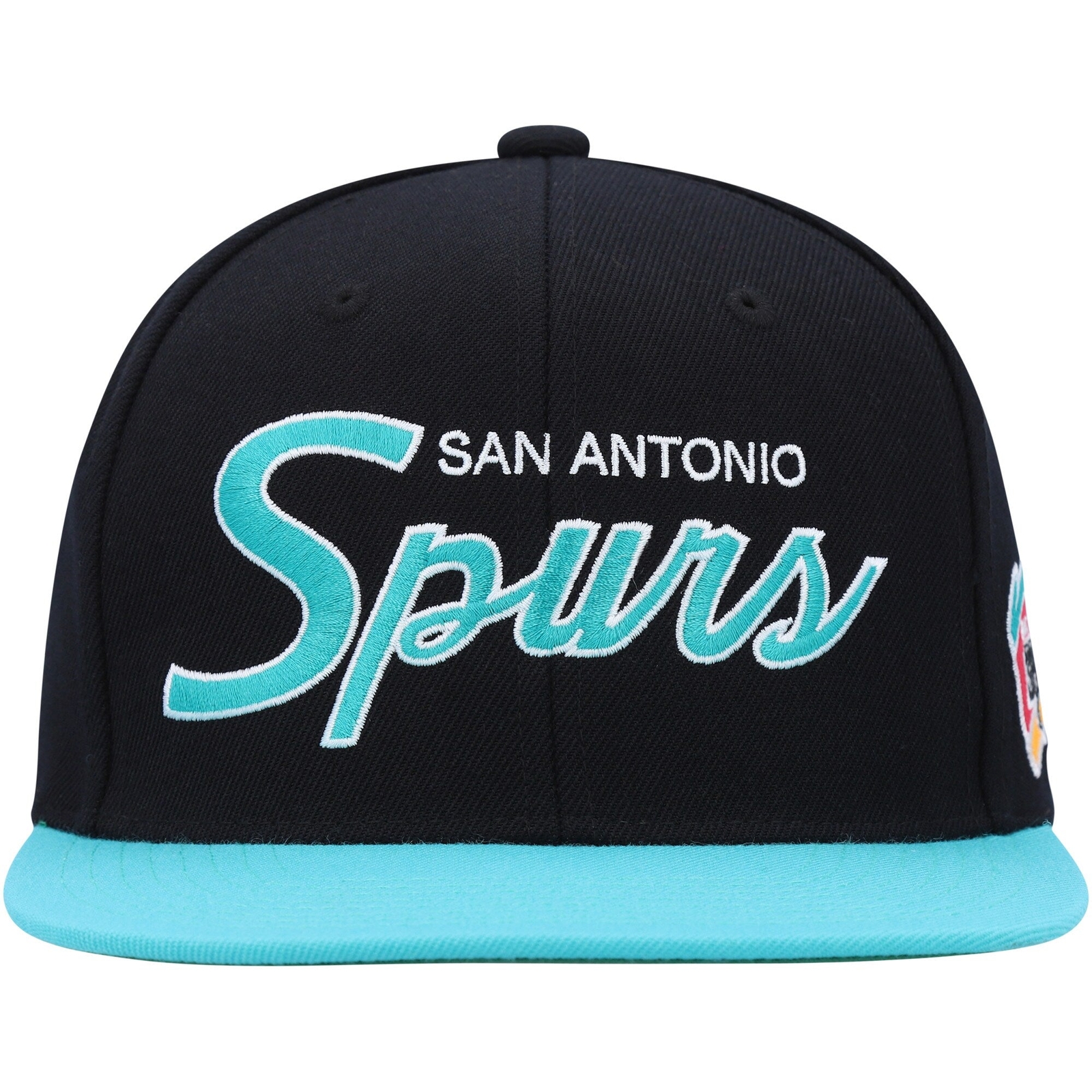 Mens MITCHELL & NESS NBA TEAM SCRIPT 2.0 SNAPBACK HWC SPURS