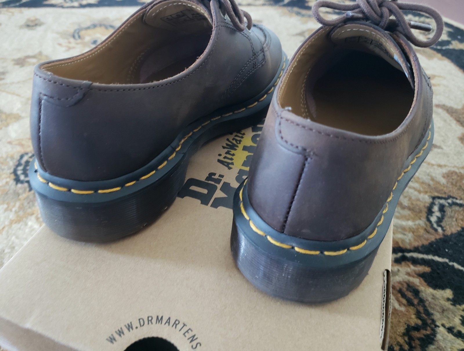 Dr. Martens 2046 Crazy Horse Dark Brown Leather Shoes Oxford UK 4 Women 6 Men 5
