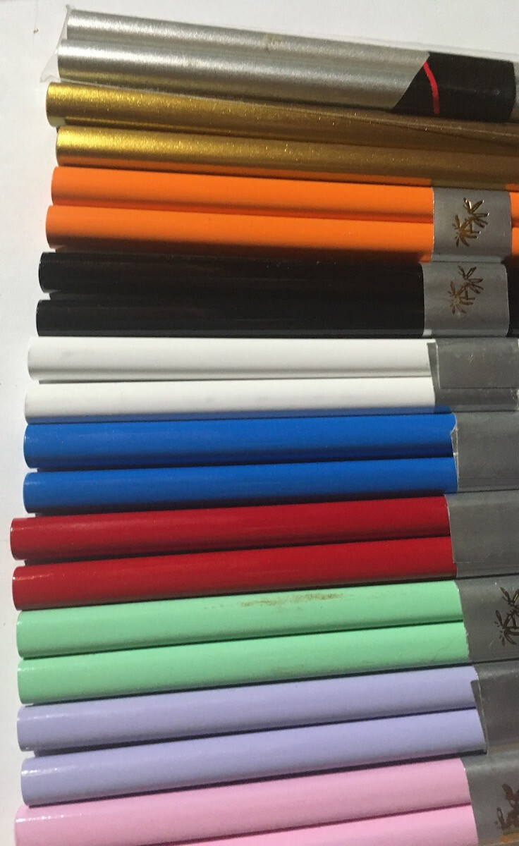 10 SOLID COLORS 10 Pair 9″ HAIR STICKS Chopsticks + tapestry Gift Bag