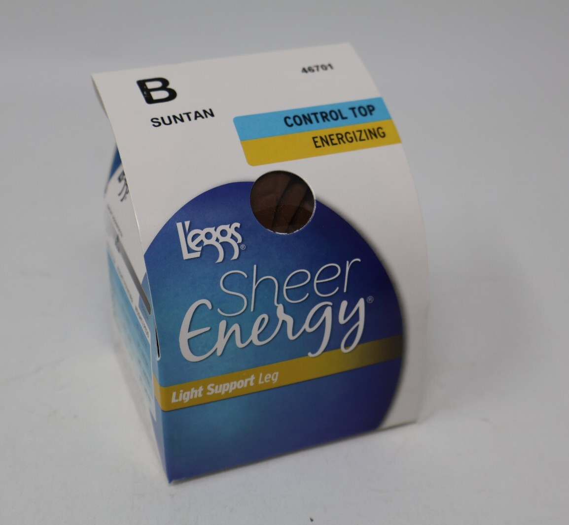 L’eggs Sheer Energy Light Support Leg Control Top Pantyhose Suntan B Lot of 4