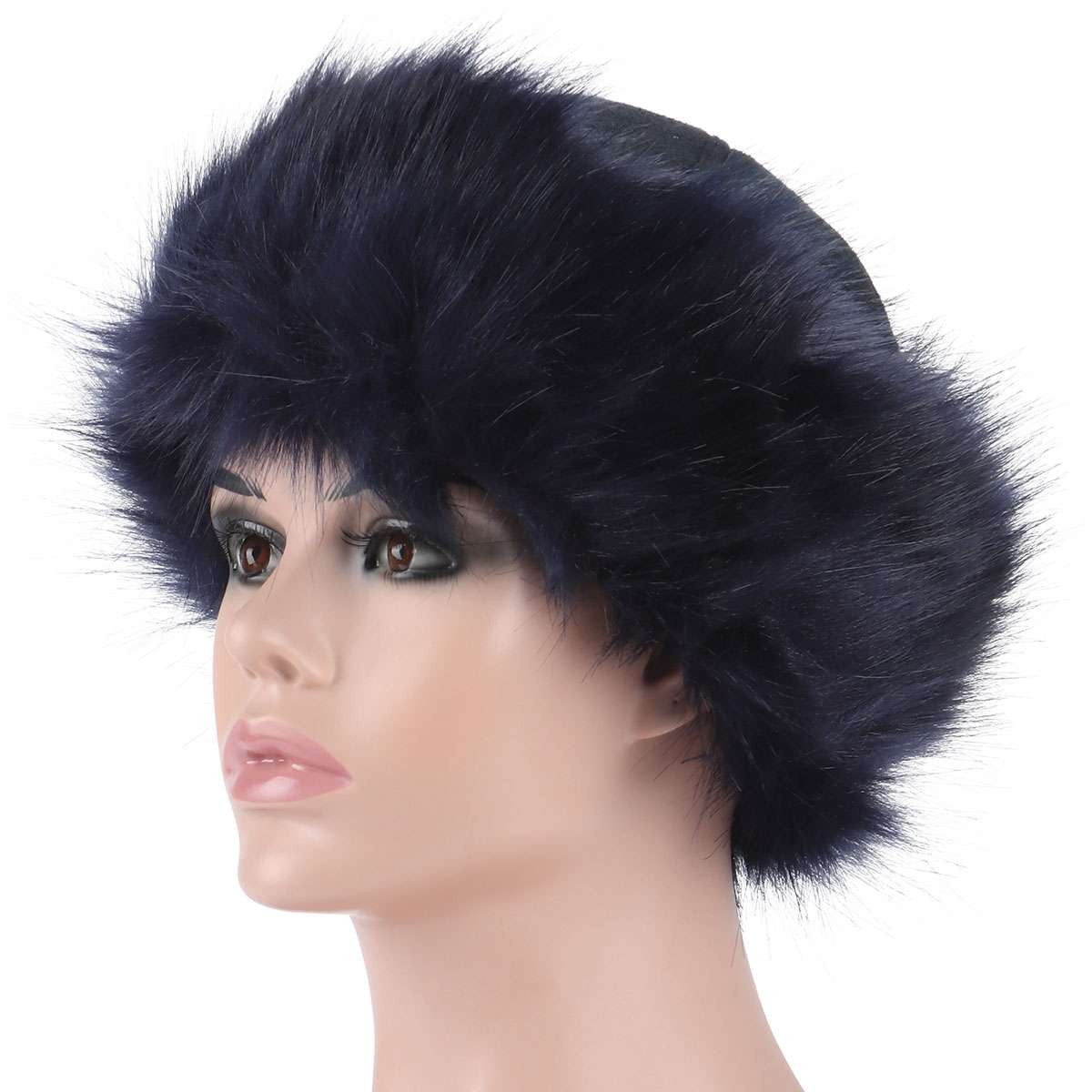 Winter Women Furry Hat Faux Fur Russian Cossack Hat Fluffy Warm Ski Snow Cap US