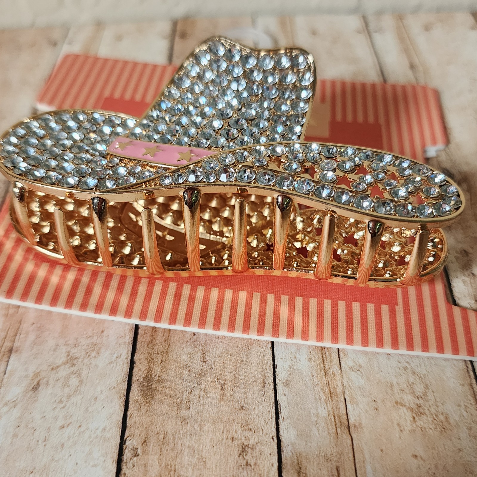 Piper K Cowgirl Hat Rhinestone Hair Claw Clip