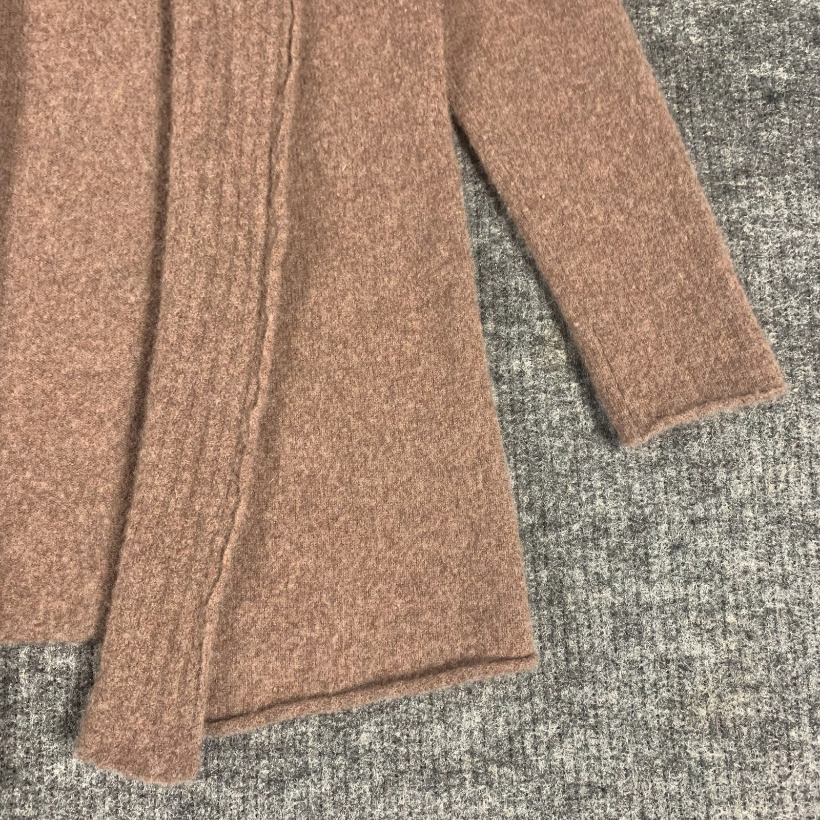 Lusso Cashmere Cardigan Womens M Brown Open Front Shawl Collar Sweater Soft