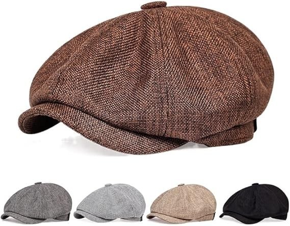 Vintage Newsboy Cap Gatsby Hat Classic 8 Panel Flat Ivy Cabbie Driver Cap