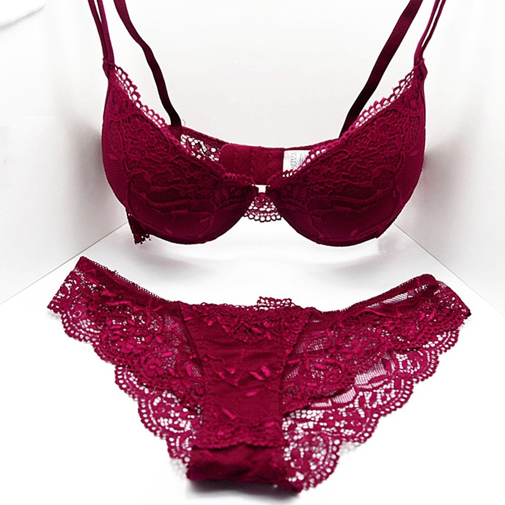 Floral Embroidery Underwire Bra Lot Push Up Padded Enhancer Bra Set Panties AB C