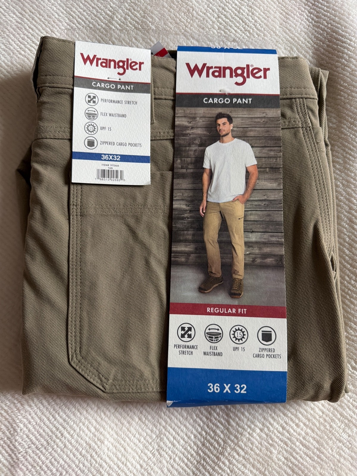 Wrangler Cargo Pants Tan Regular Fit Choose Size