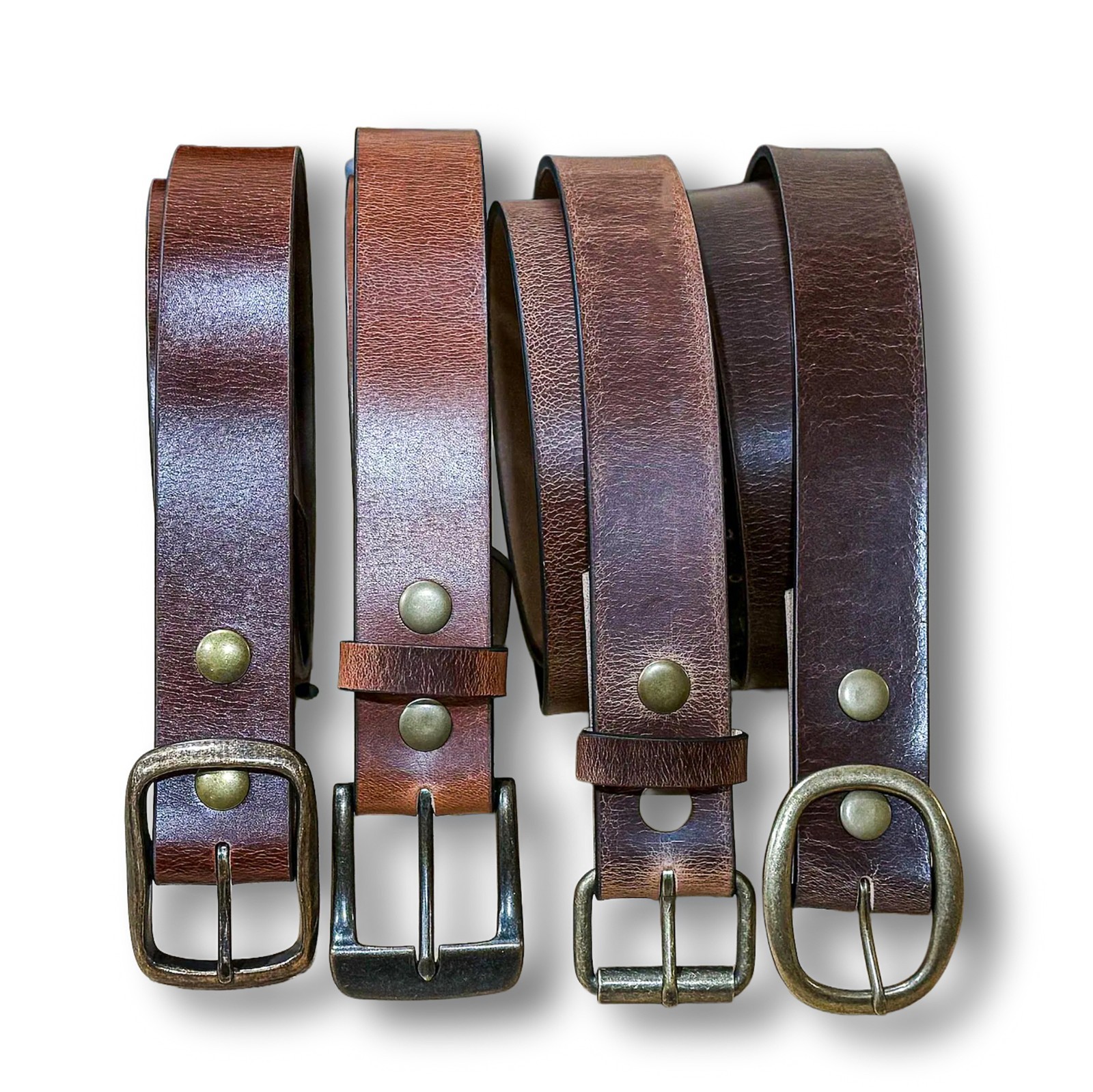 Men’s Full Grain Buffalo Leather Belt – Handmade USA, Casual Work, 1.5″ Wide