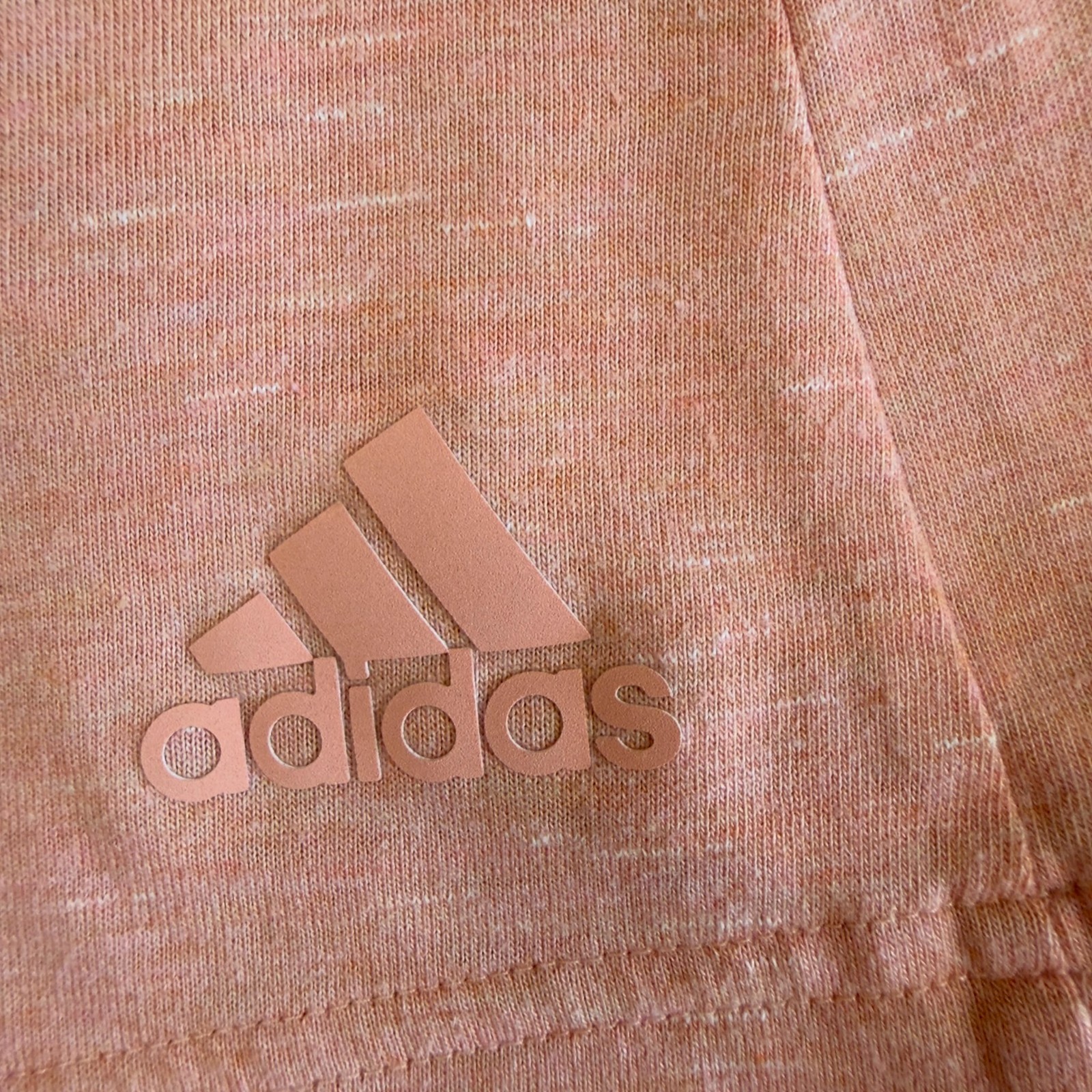 Adidas Womens 2X Pink Heather Logo T Shirt Crew Neck Short Sleeve Casual Top