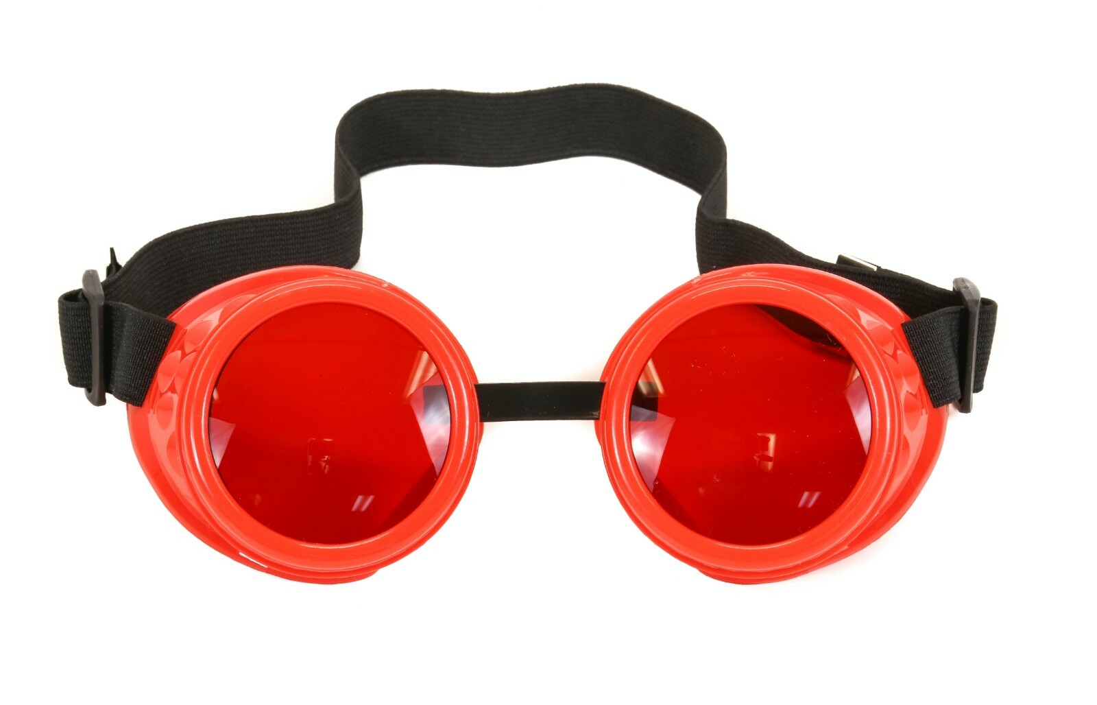 Red Lens Victorian Steampunk Goggles Glasses Welding Cyber Punk Gothic Cosplay