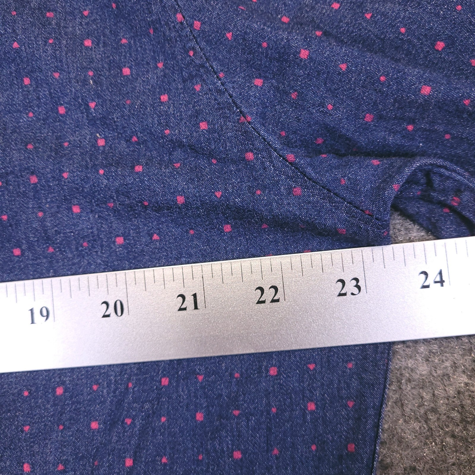 7D 7 Diamonds Stretch Shirt Mens XL Button Up Geometric Trim Contrast Blue