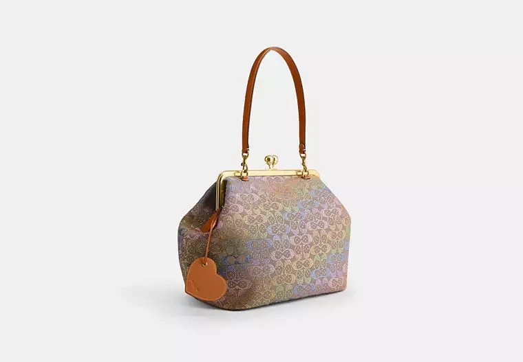 Coach Large Kisslock Frame Bag In Crystal Signature Jacquard | CCX15 | Brand New
