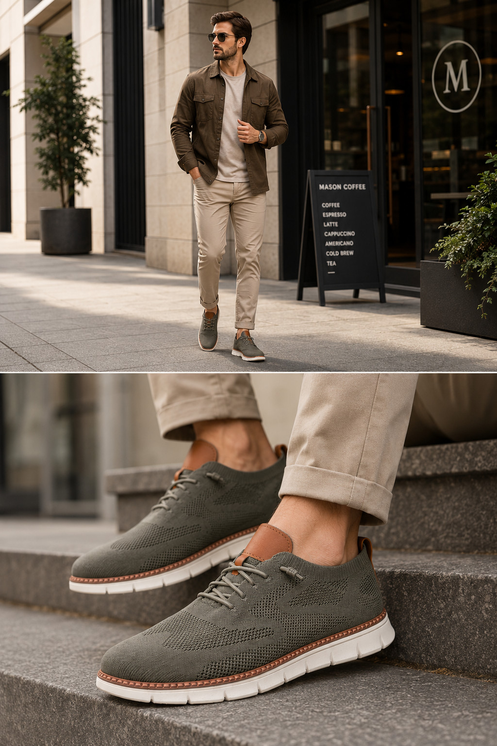 Men’s Casual Dress Shoes Lightweight Breathable Oxford Walking Sneakers Slip On