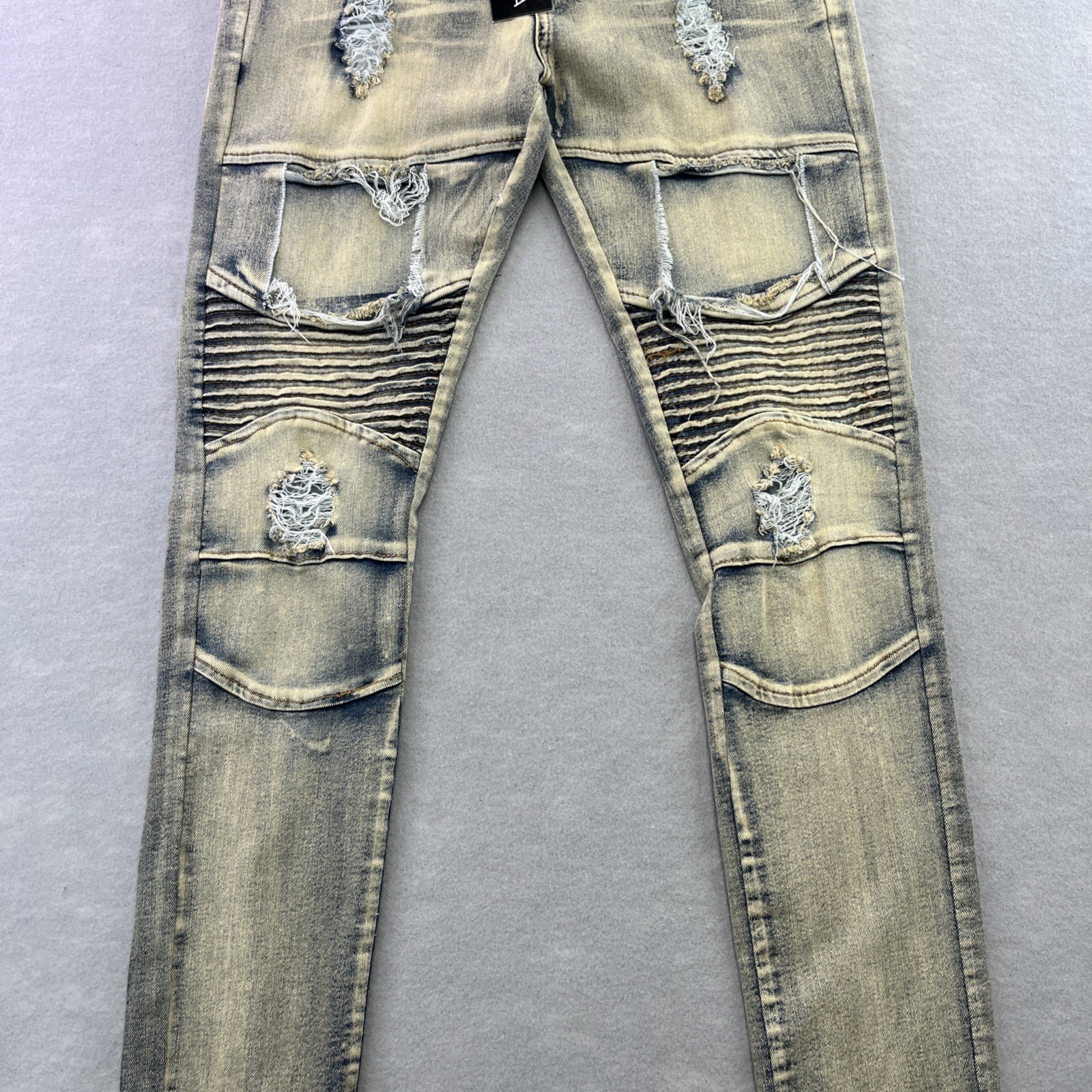 WAIMEA Denim Jeans Mens Size 30 Skinny Fit Distressed Moto NWT