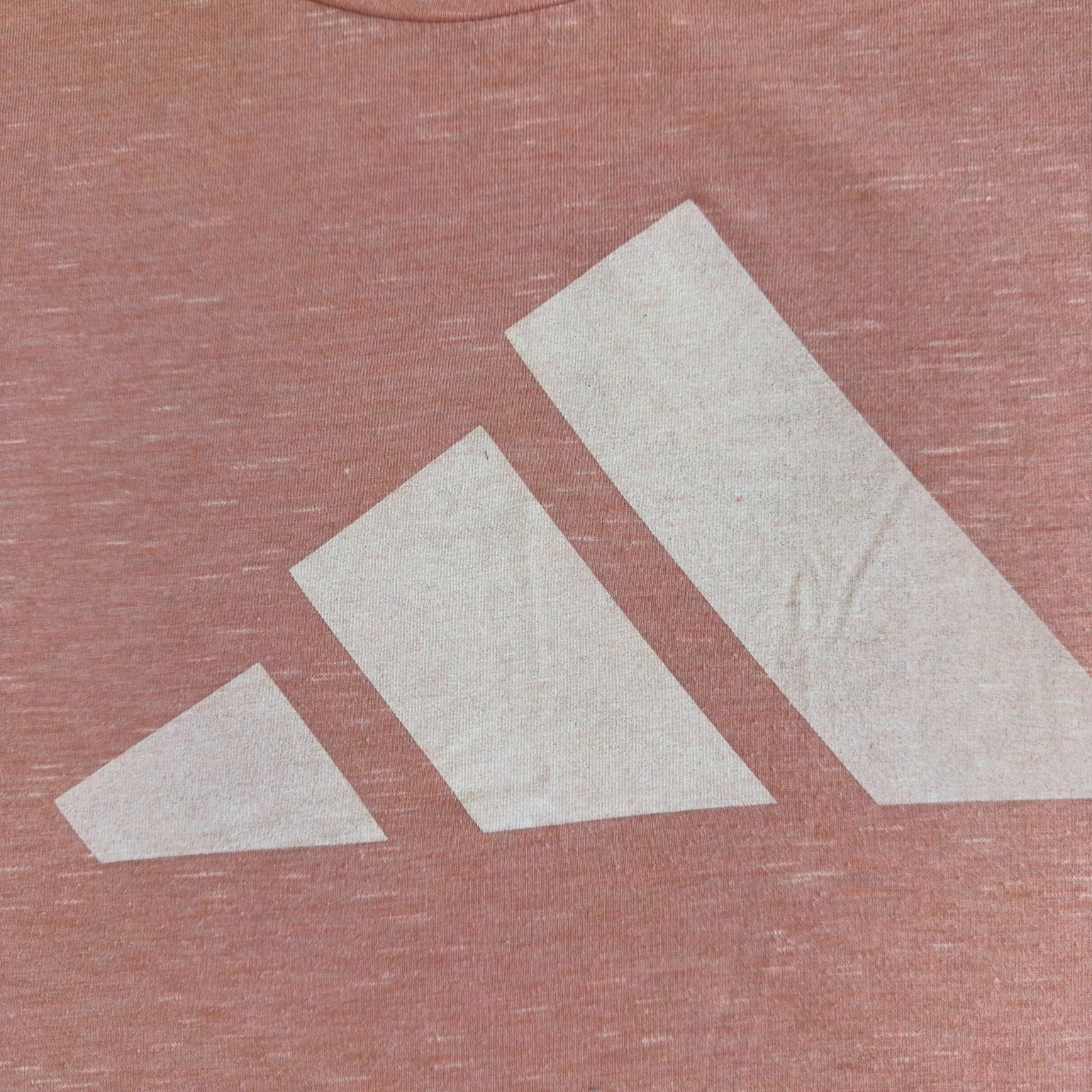 Adidas Womens 2X Pink Heather Logo T Shirt Crew Neck Short Sleeve Casual Top