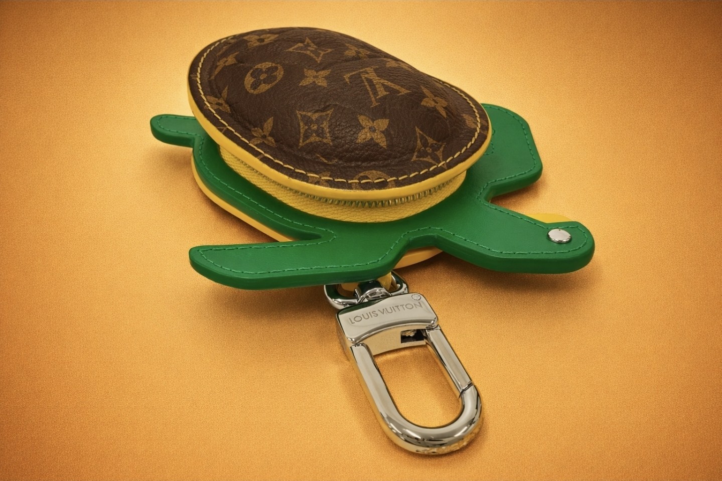 Louis Vuitton LV Monogram Green Turtle Mini Pouch Keychain Bag Charm
