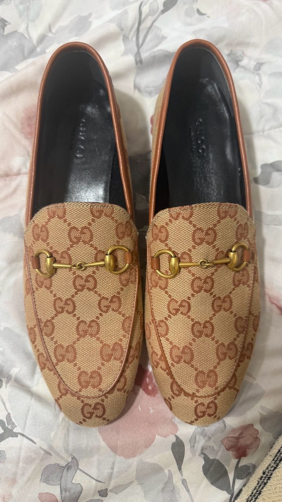 Gucci Jordaan GG Supreme Canvas Horsebit Loafers