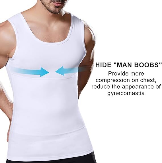 Shaperluv for Men Shaperluv Tank Compression Shirt Gynecomastia Belly Shapewear