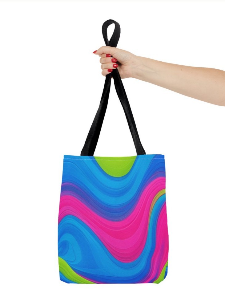Tote Bag AOP Neon Abstract Art Design