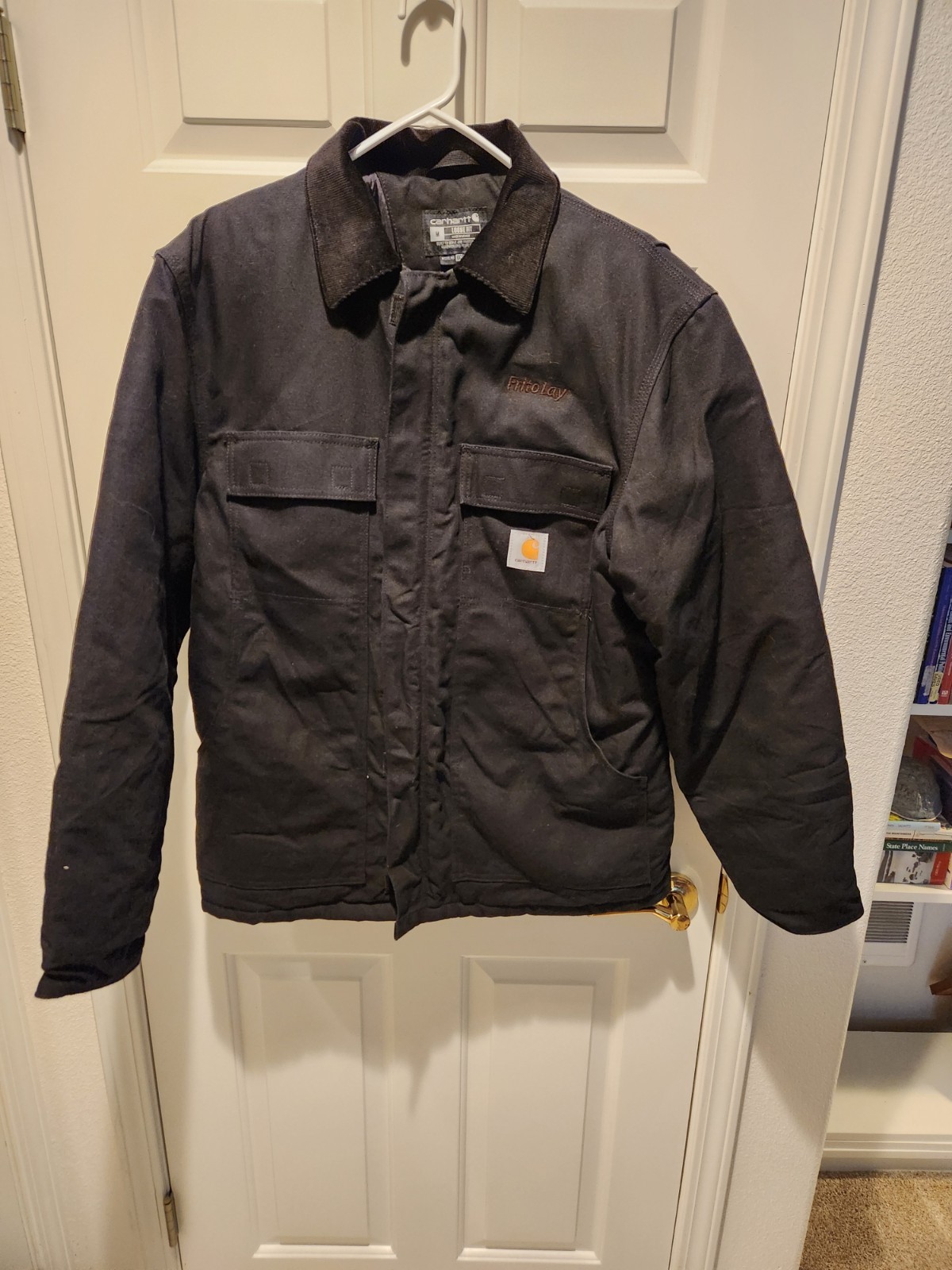 Carhartt Firm Duck Insulated Traditional Coat C003 Black Loose Fit Size M