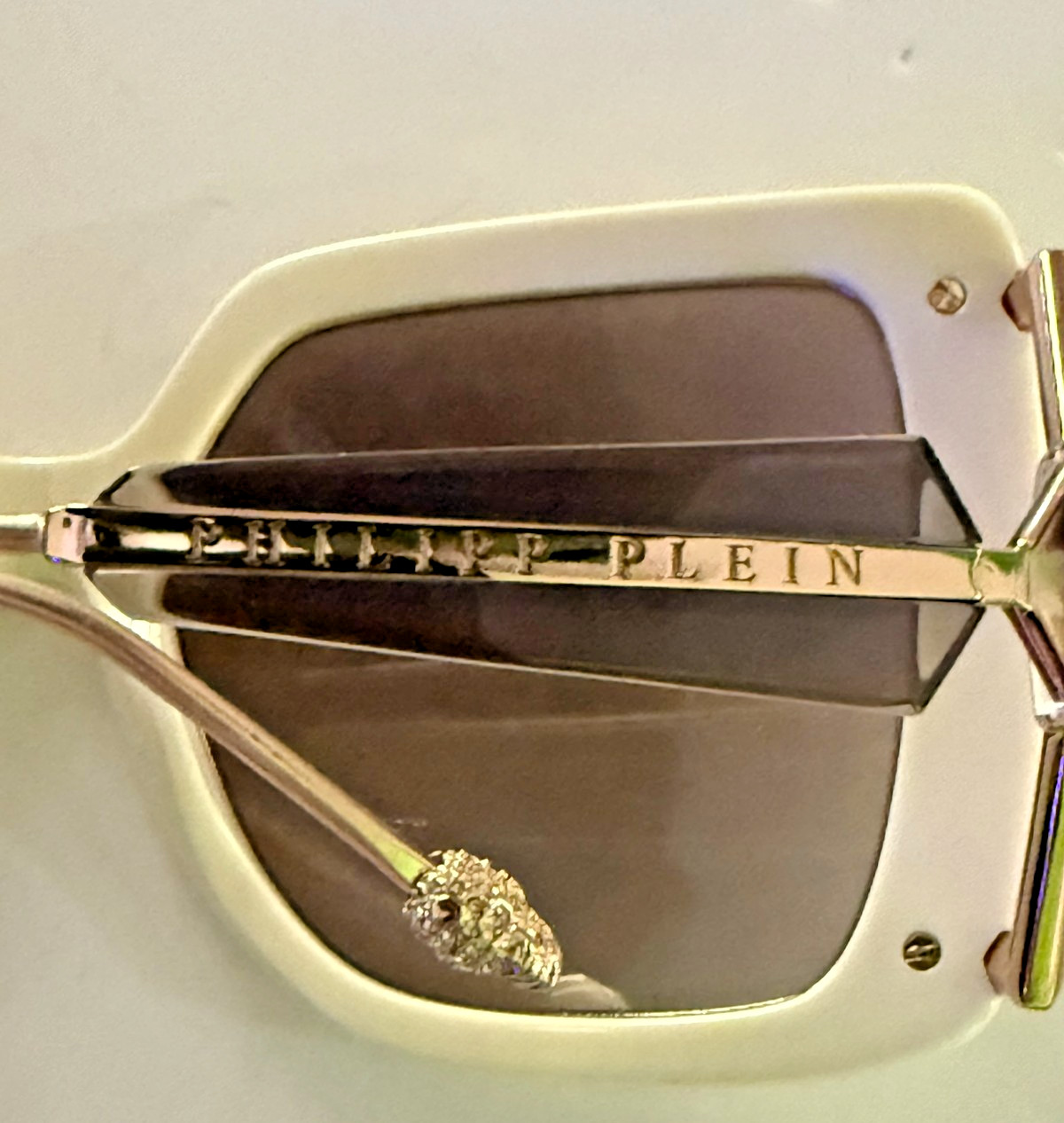Philipp Plein SPP121S Plein Queen Sunglasses Cream White 3GFX 56-21-120 NIB