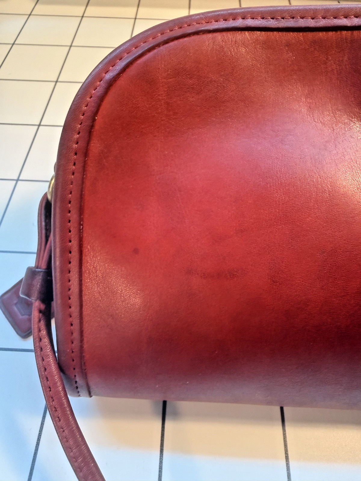 Vintage Coach 9017 Abbie Zip crossbody bag red leather 1997 – evening bag/clutch