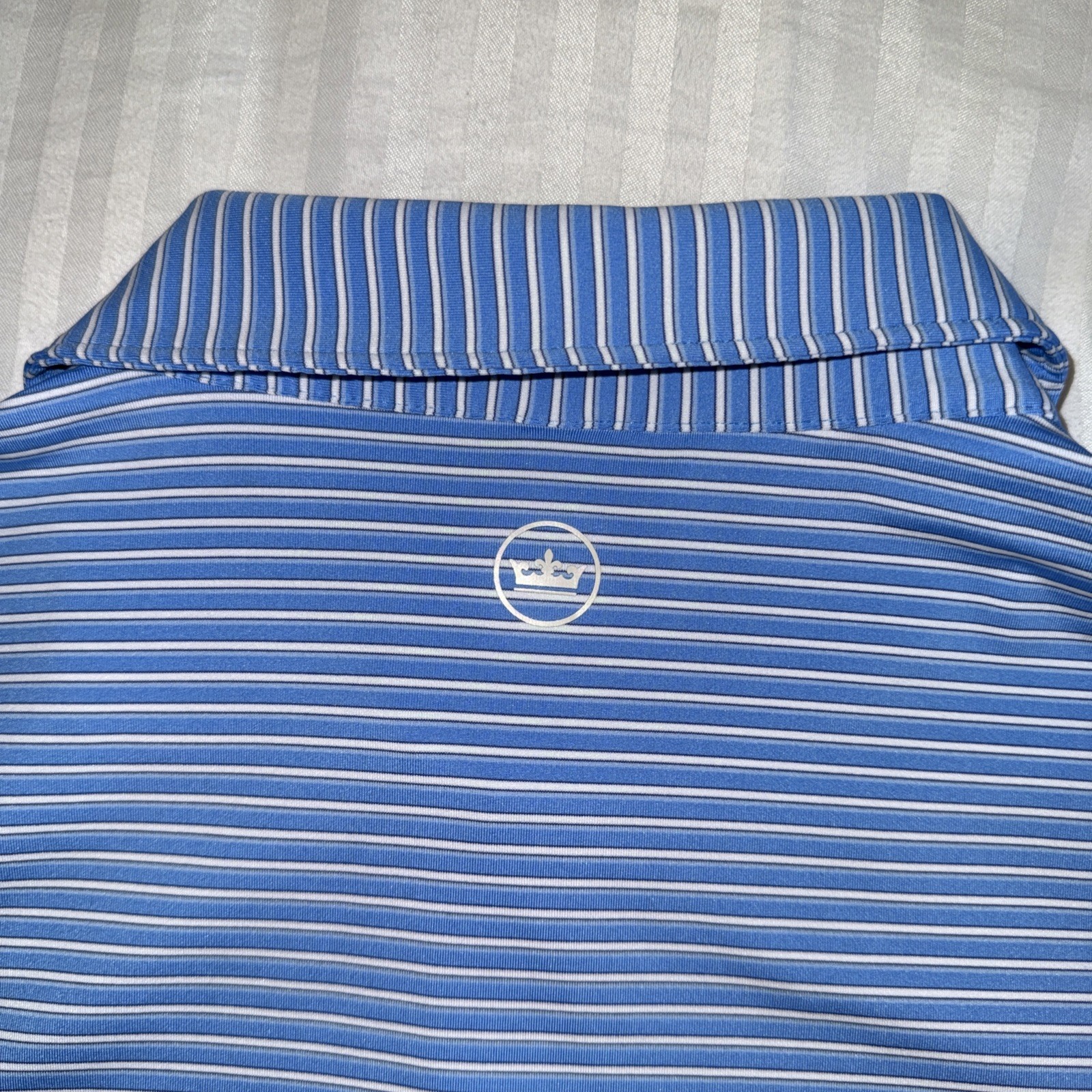Peter Millar/Polo Shirt/Blue/Summer Comfort/Striped Golf Polo/ Men Size L
