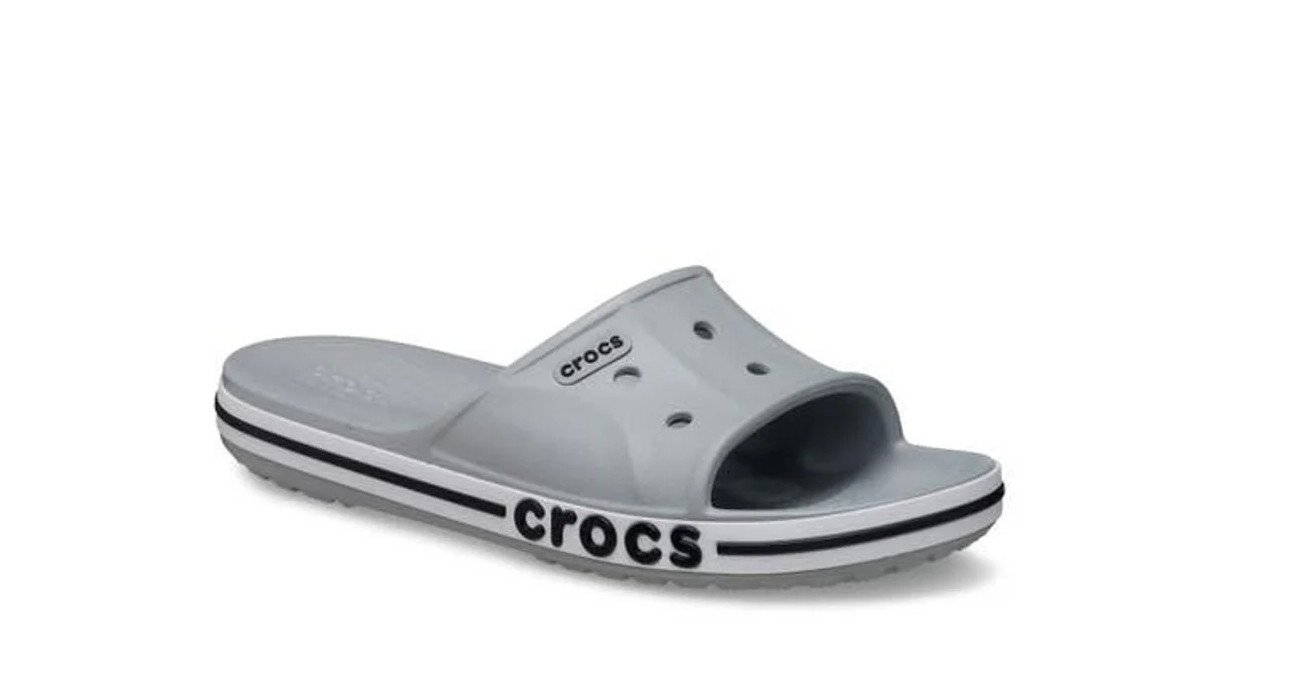 Crocs Bayaband Slide Gray White Slip On Sandals Comfort Men’s Size 9 New