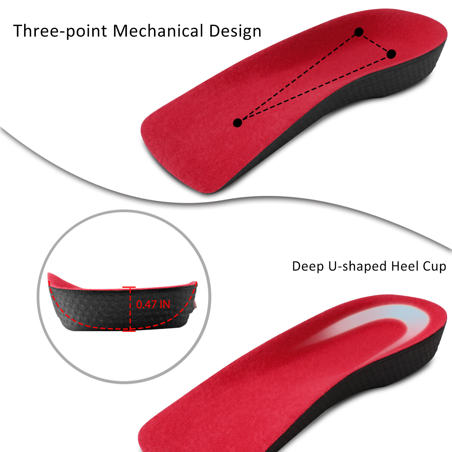 Plantar Fasciitis Arch Support Insoles Shoe Inserts Orthotic Flat Feet Foot Pain
