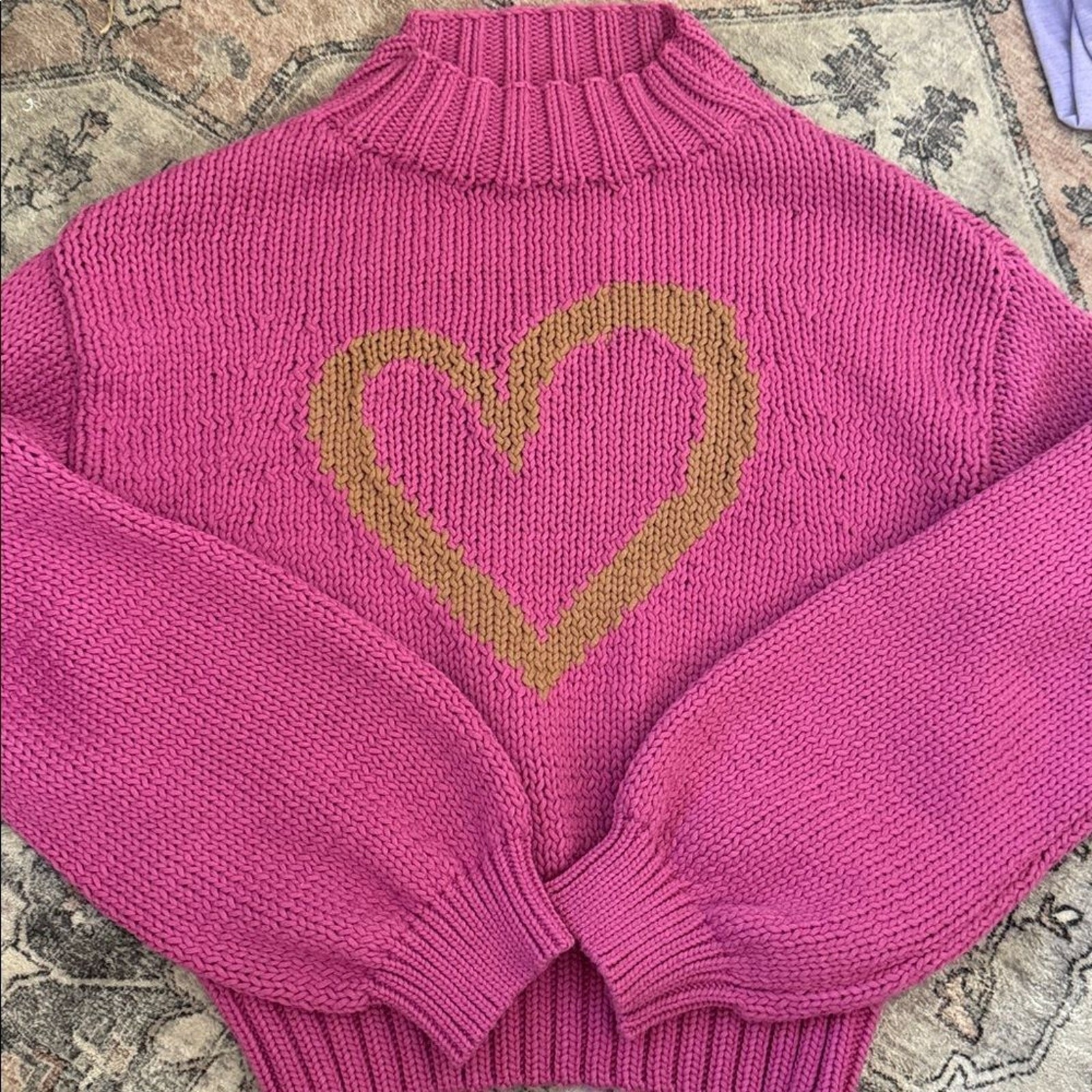 NWOT Anthropologie Maeve The Pippa Mock Neck Sweater Pink Size XS & Small