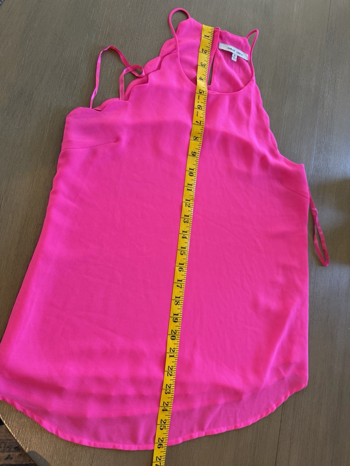 Naked Zebra Pink & Yellow Chiffon Spaghetti Strap Cami Blouse Women’s Small Lot