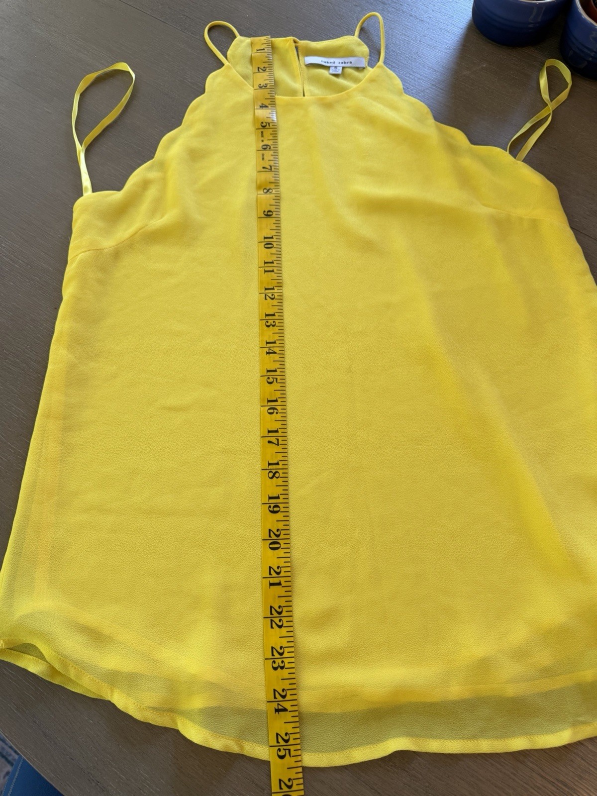 Naked Zebra Pink & Yellow Chiffon Spaghetti Strap Cami Blouse Women’s Small Lot