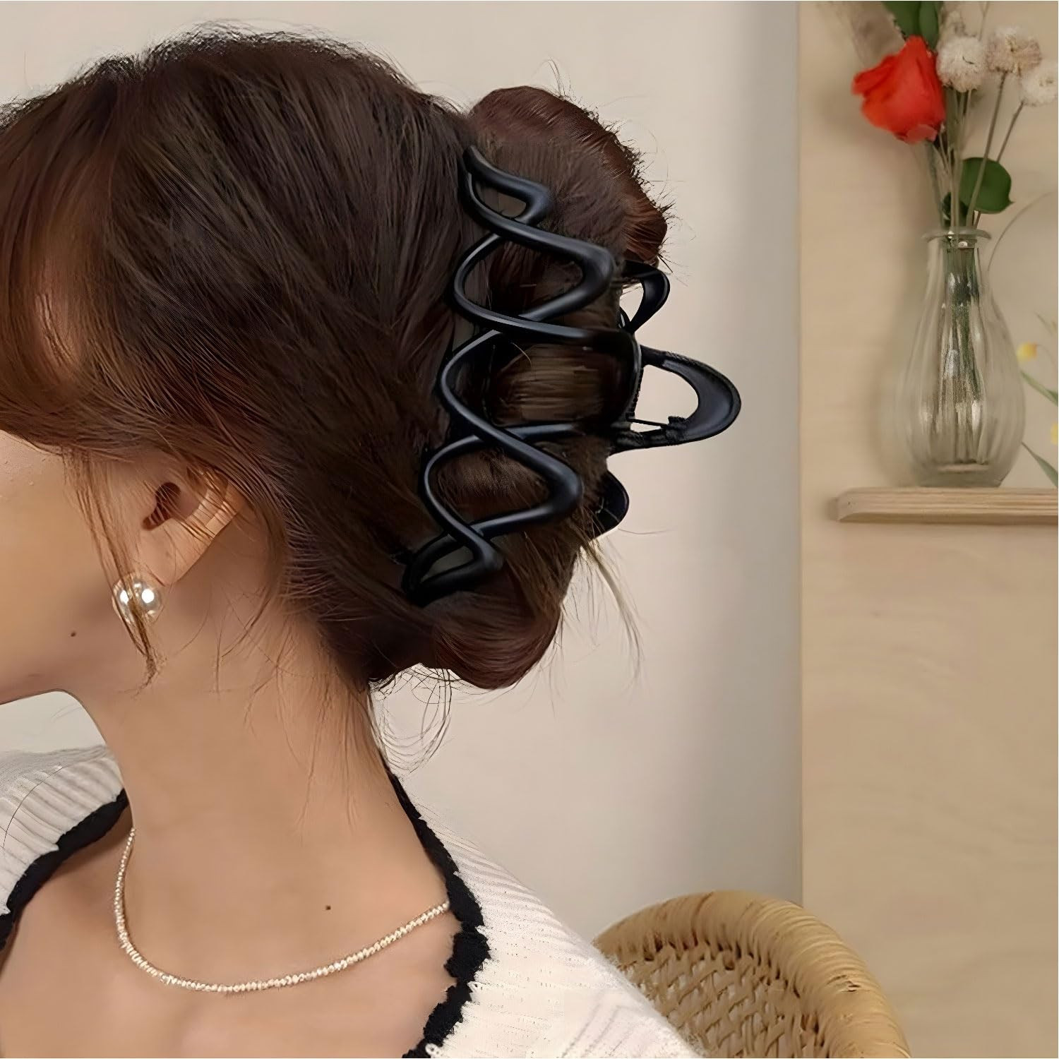 Wave Metal Hair Claw Clips, 1Pcs Hair Claw Clips for Thin Thick Hair Accessories