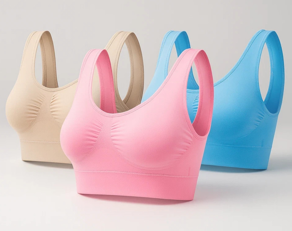 Sport Bras Seamless Wire-Free Light Support Tank Sports Yoga Sleep Bra 3 Pack US