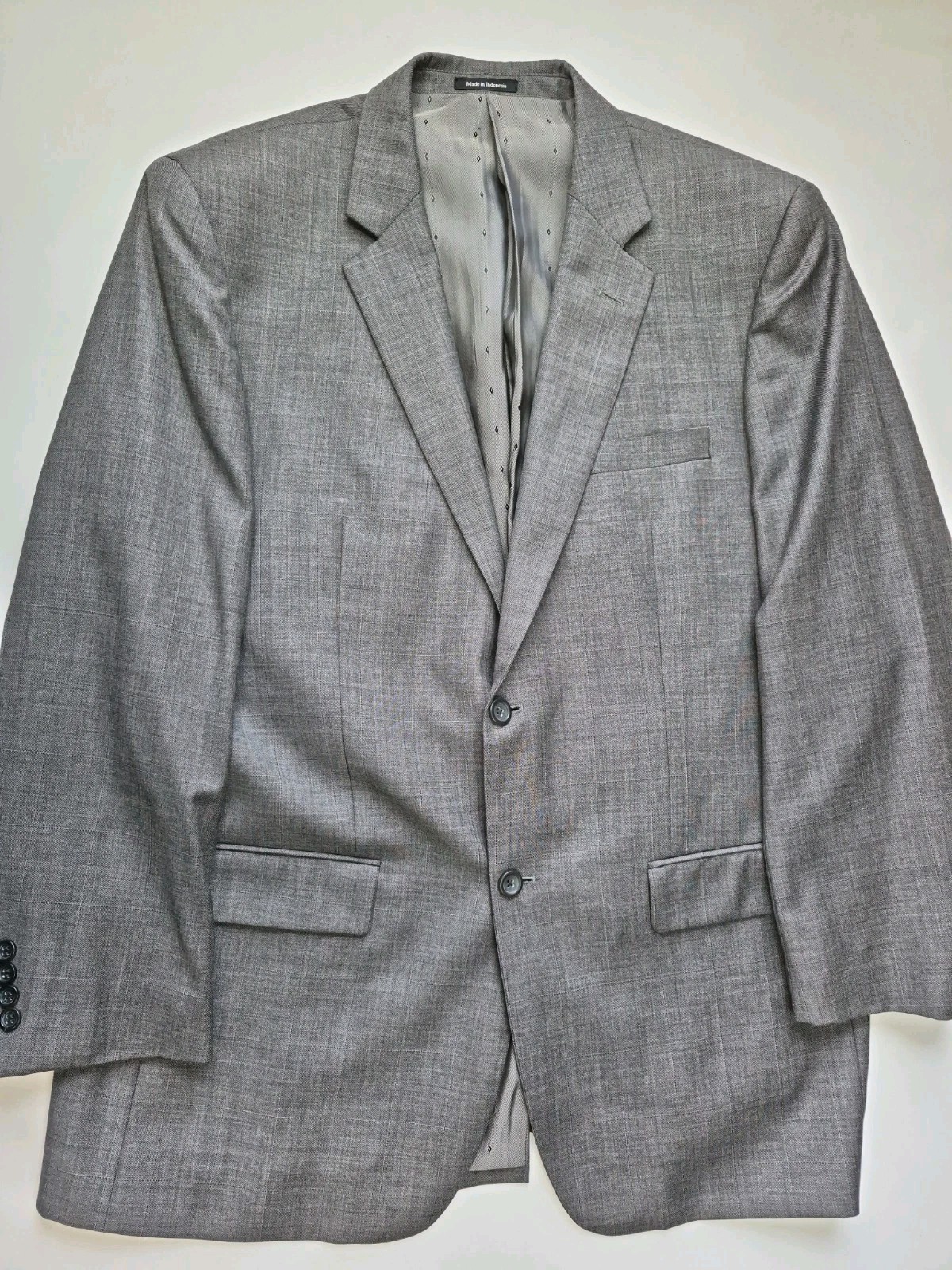 🇺🇸 Joseph & Feiss Mens Wool Sports Coat 44L Gray 2 Button