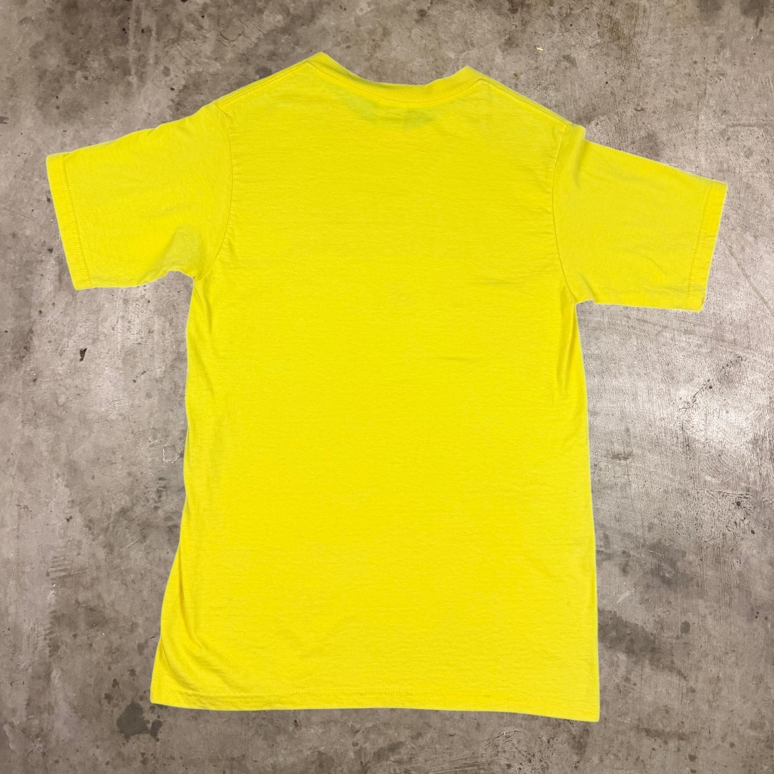 Anvil Graphic T-Shirt Happiness Is Fiction Short Sleeve Tee Yellow Womens Size S