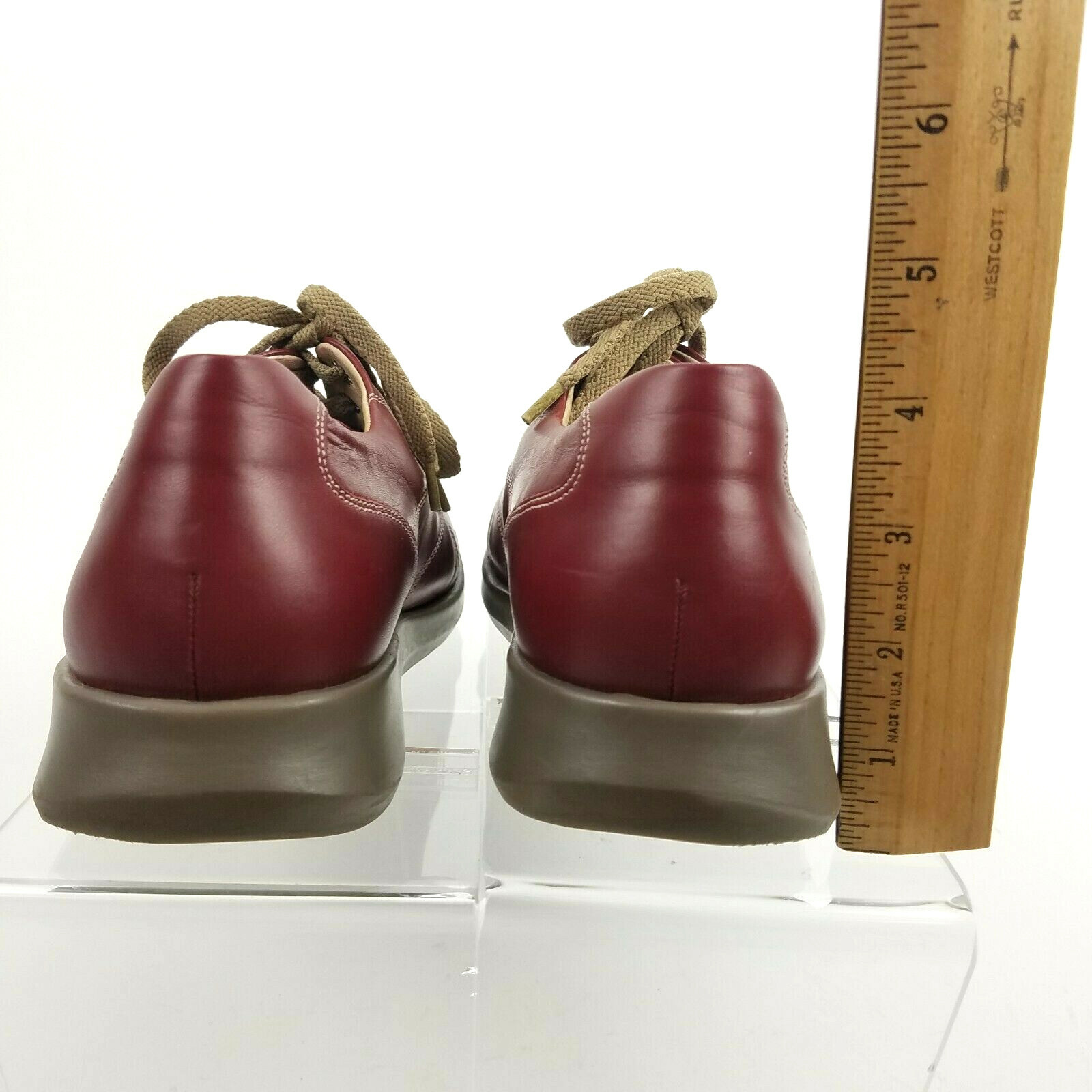 Theresia M Shoes Flats Lace Up Red Leather Womens Size US 5.5