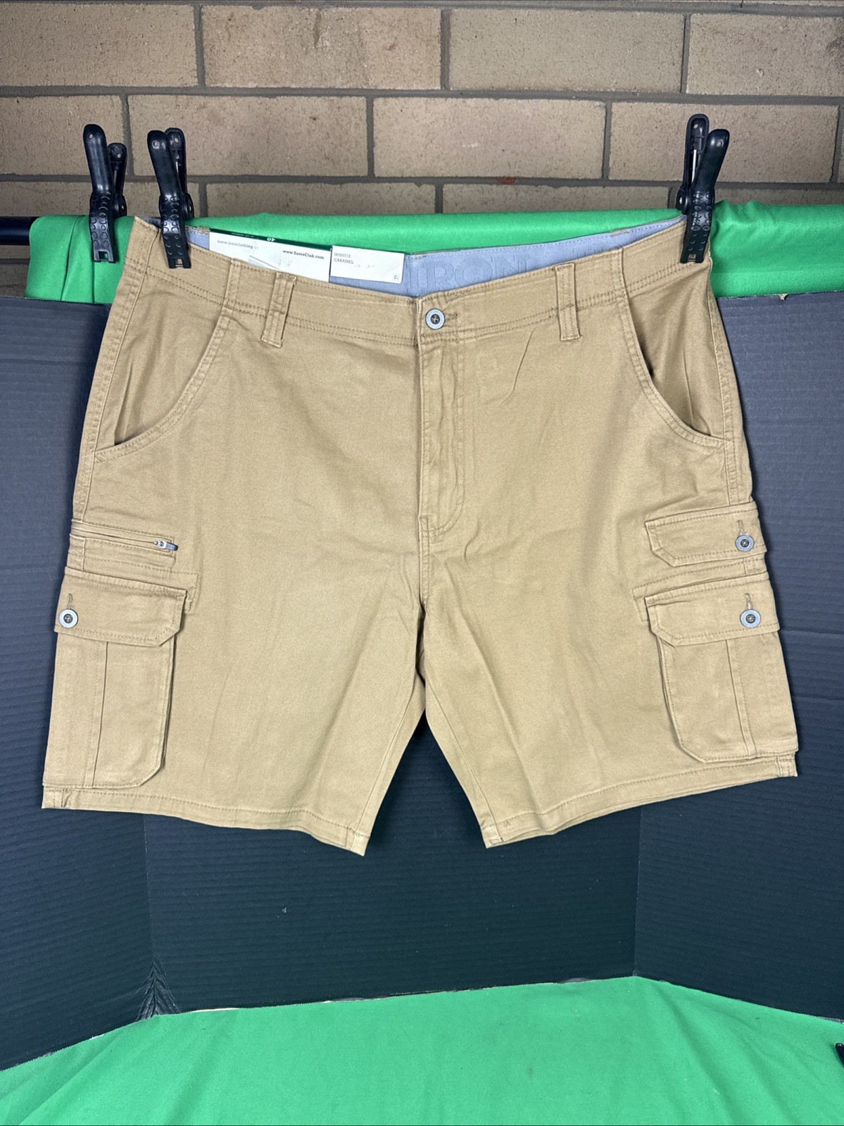 Iron Co Men’s Stretch Twill Cargo Shorts Size 40 Caramel