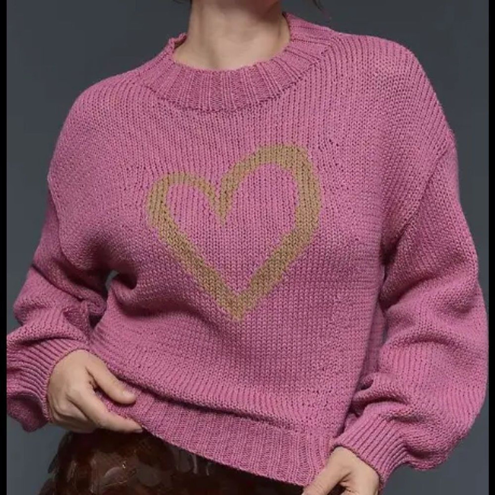 NWOT Anthropologie Maeve The Pippa Mock Neck Sweater Pink Size XS & Small