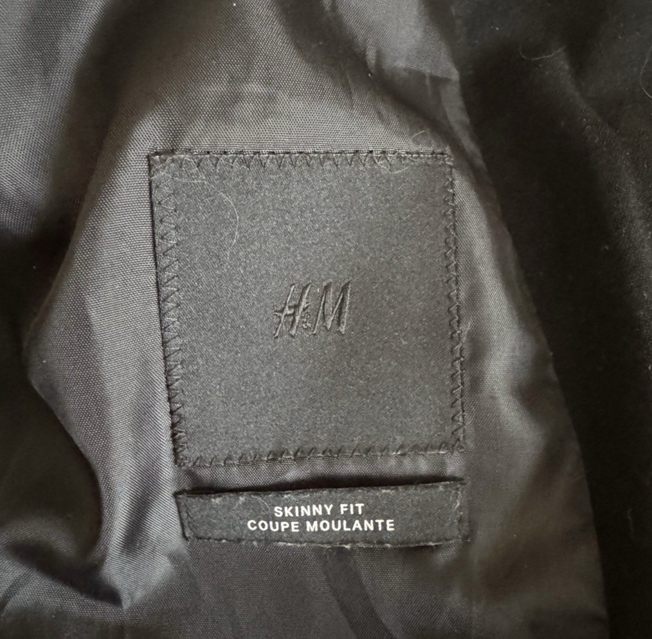 H&M | Men’s Skinny Fit Coupe Moulante Blazer Black Size 46R