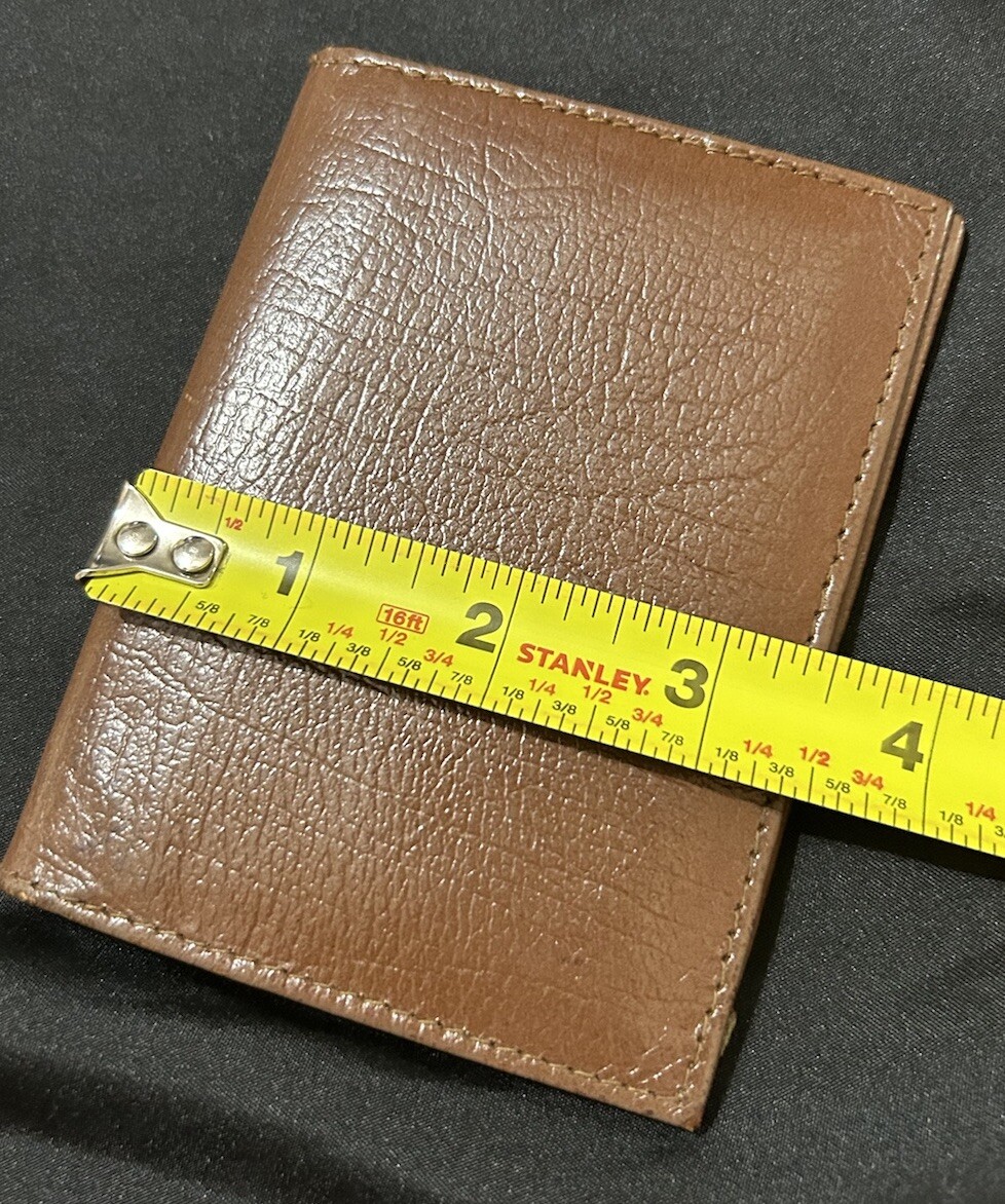 JIF Trifold Slim Fold Wallet Men Leather Brown Multiple Compartments Sleek Thin