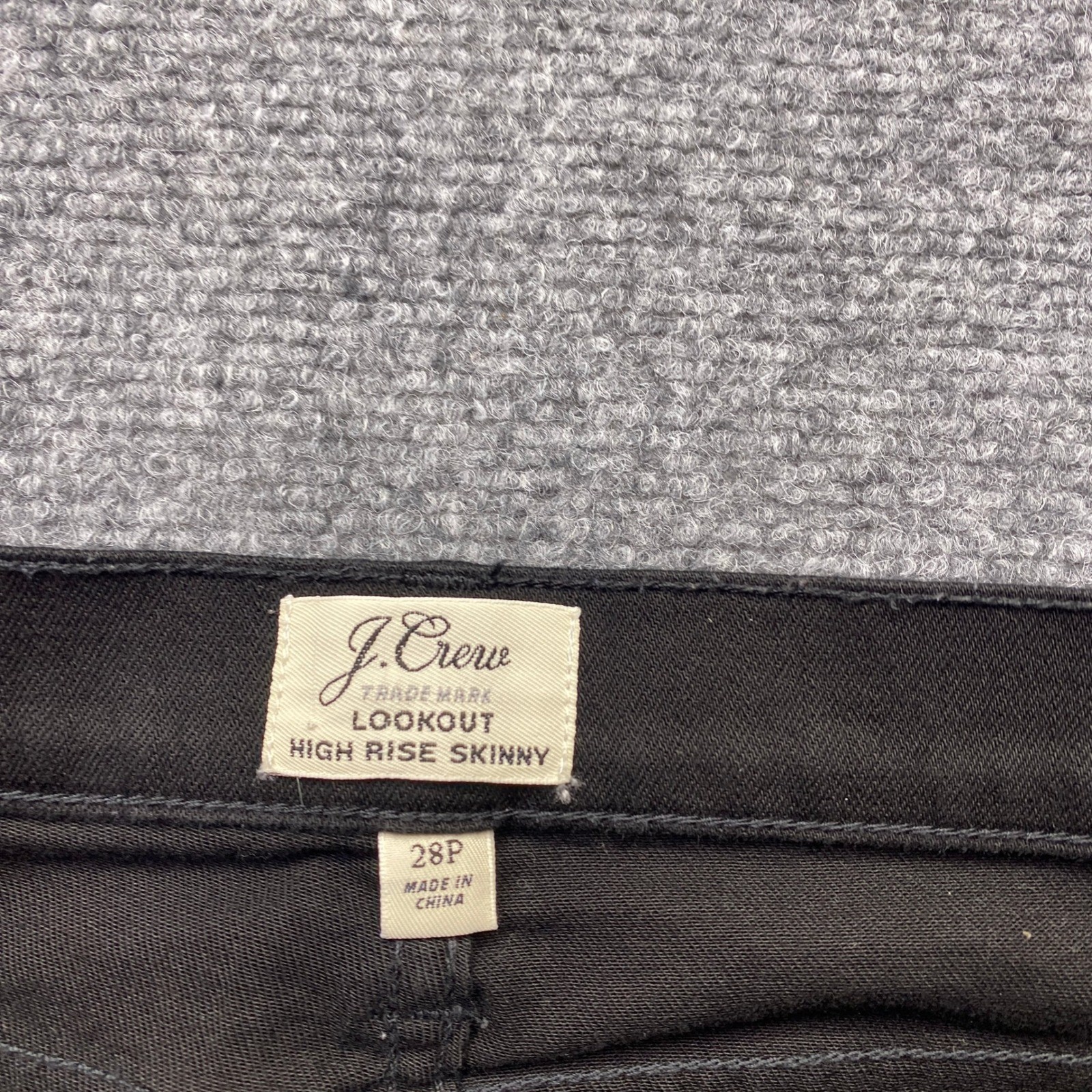 J.Crew Lookout High Rise Skinny Jeans Black Distressed Raw Hem 28P F7138