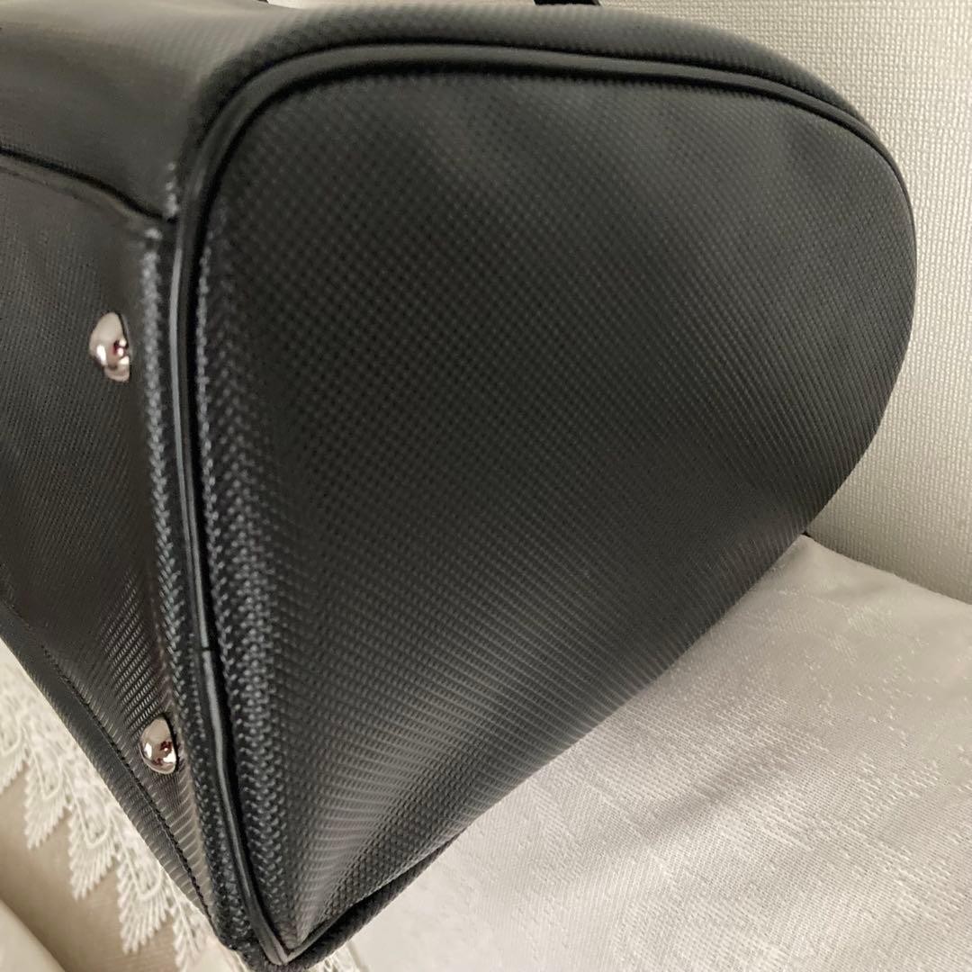 LONGCHAMP Black Patent Leather Boston Style Commuter Handbag Zip Top