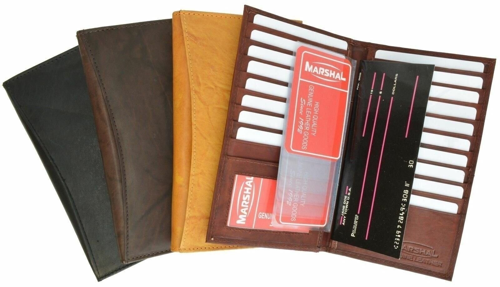 Genuine Leather Credit Card Holder Wallet 19 Card Slots + 1 ID Window