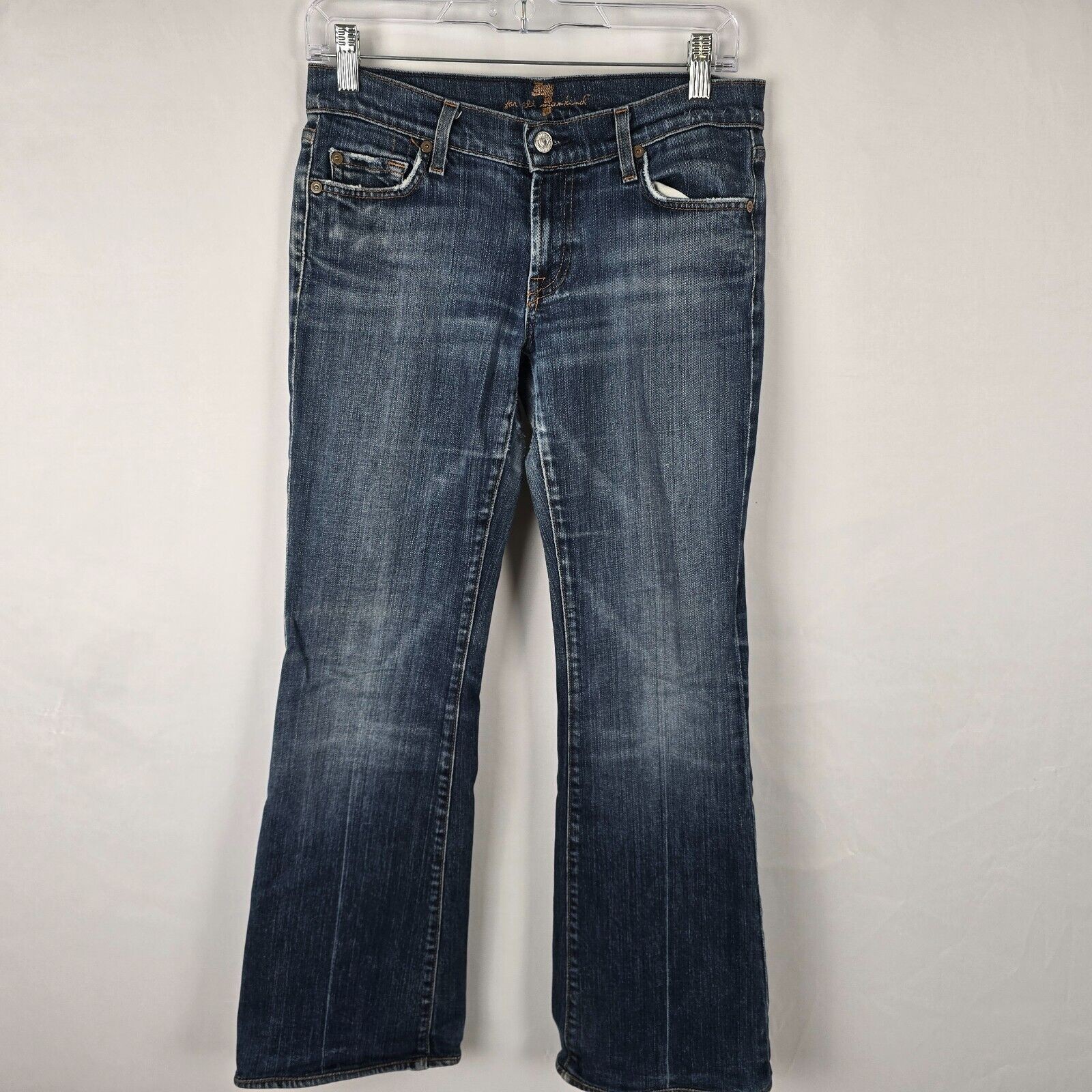 7 For All Mankind Jeans Women’s 28 Blue Flare Medium Wash Slight Distress