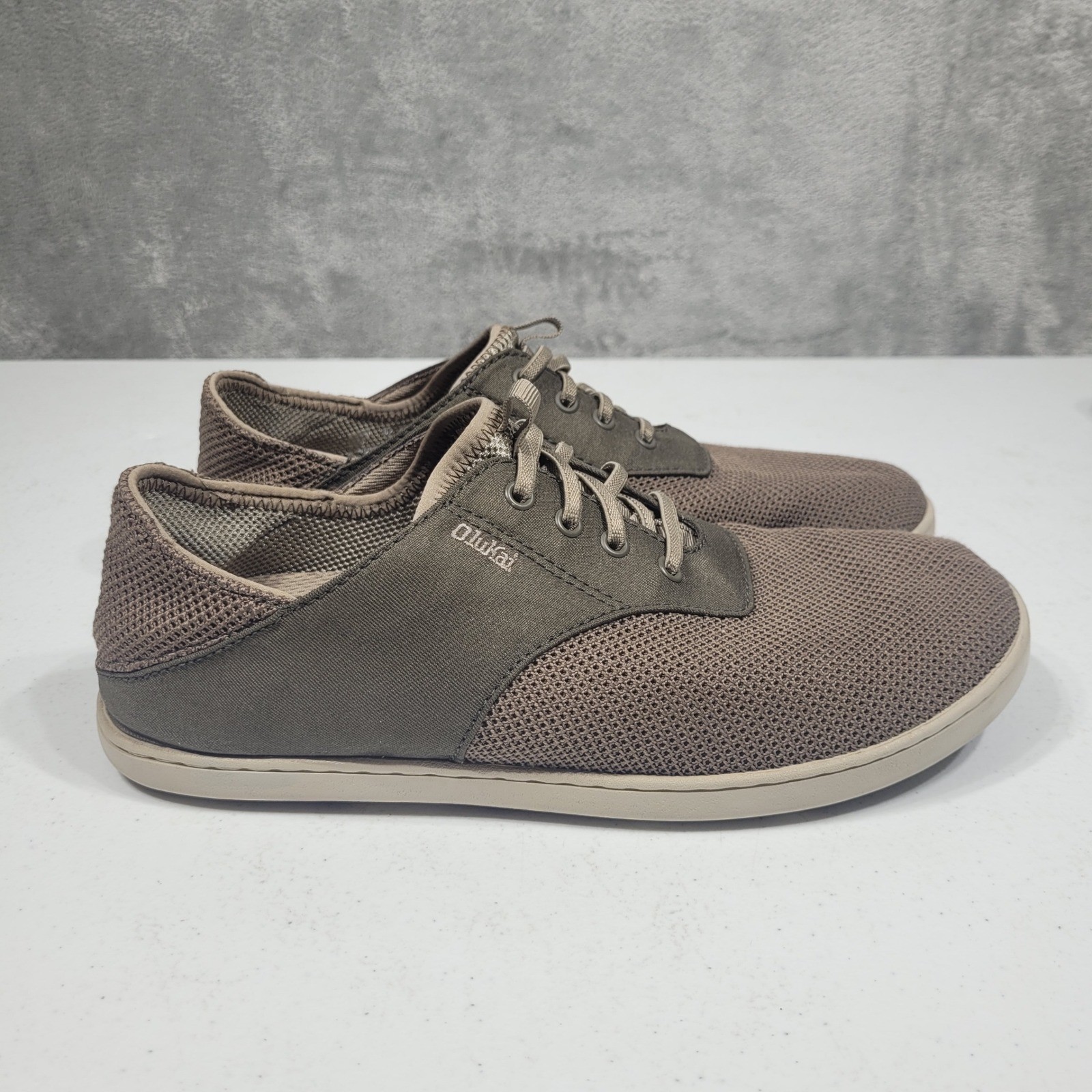 OluKai Shoes Mens 9 Brown Nohea Moku Mesh Casual Boat Slip On
