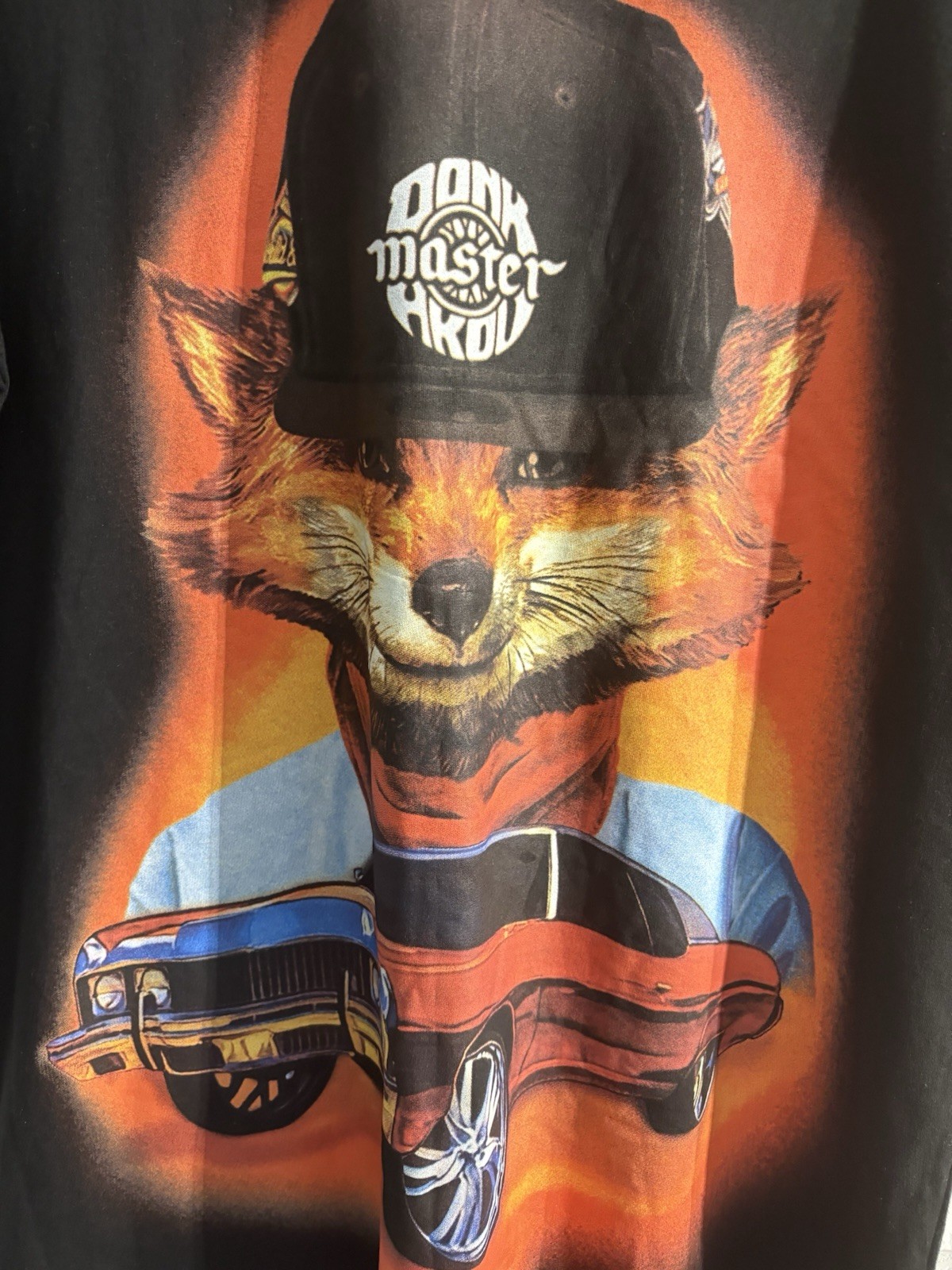 AKOO x Donkmaster Graphic T-Shirt Mens Black In & Out Customs Fox Donk Car (A1)