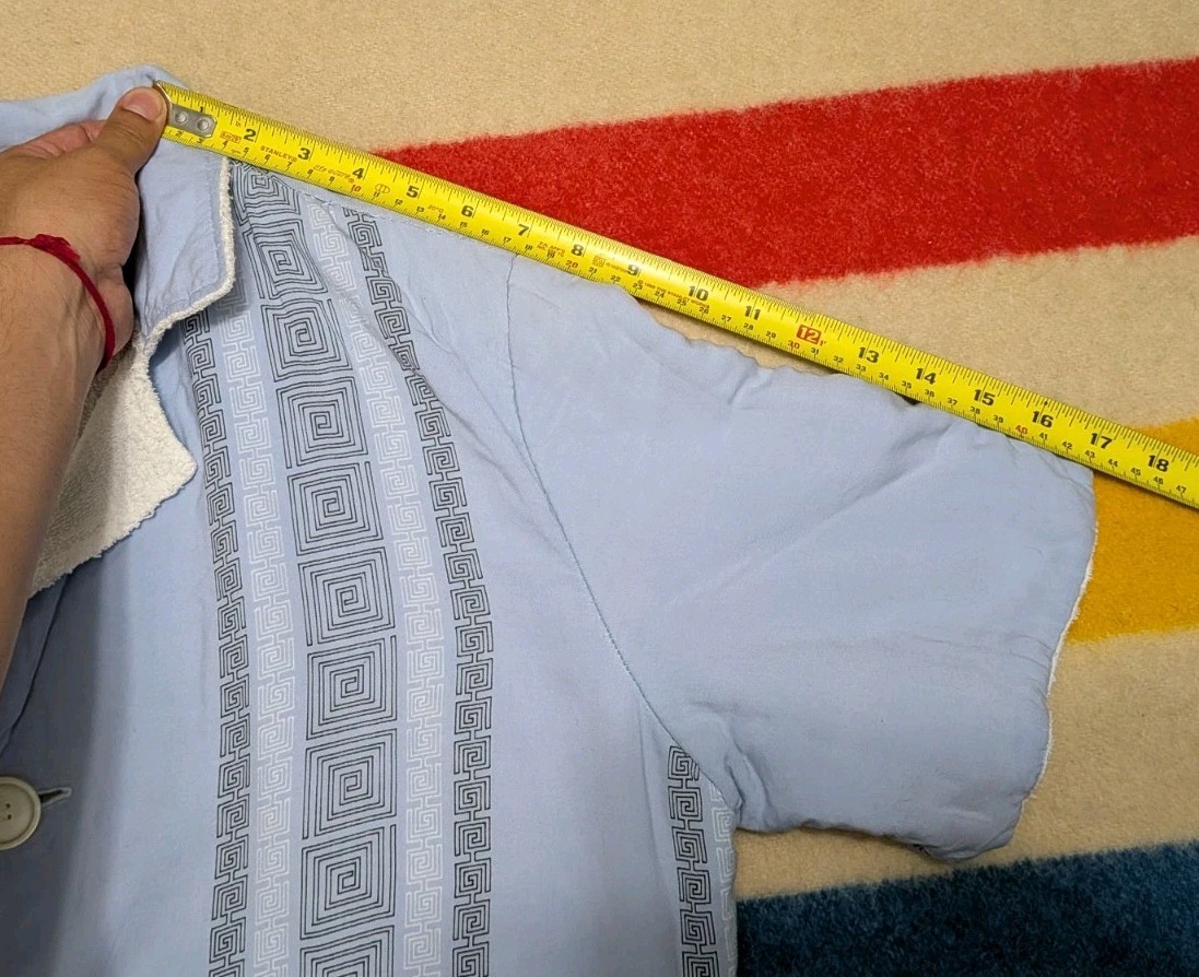 VTG 50s 60s Sun City Casuals Of Miami USA Terry Cloth Aztec Print Beach Shirt L