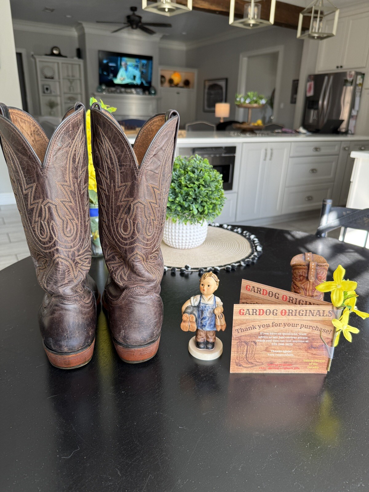 Lucchese Cowboy Boots 9EE Oil Tan Dk Brn ✅r👢1st