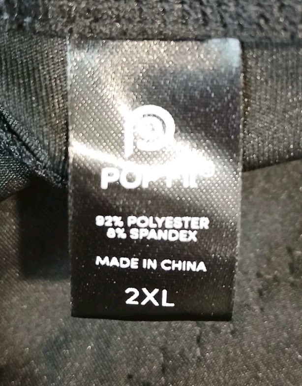 Pop Fit Womens Black Size 2XL High Rise Capri Leggings With Pockets POP2027-91