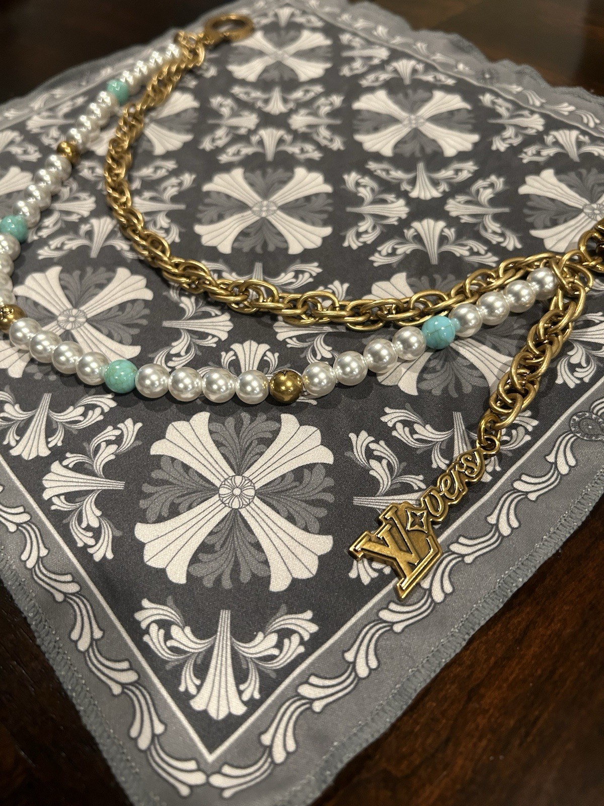Louis Vuitton Pearl Wallet Chain And Bag Charm